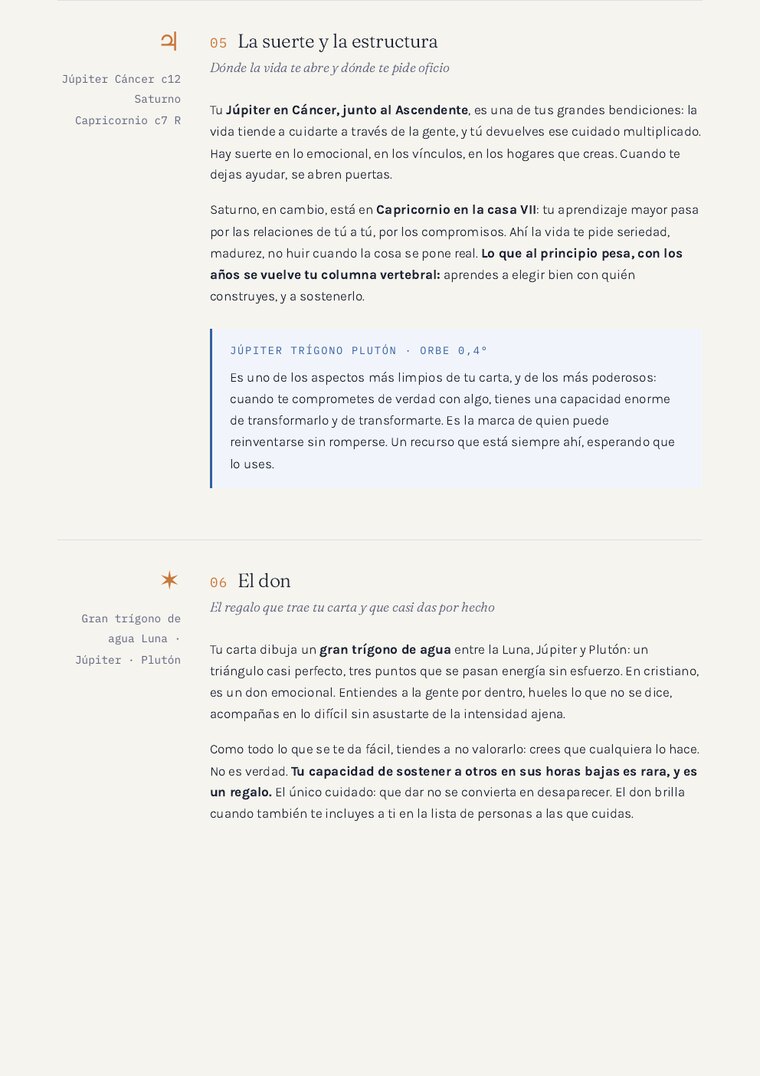 Análisis de los aspectos de la carta